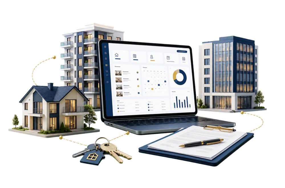 CRM помогает управлять домами, квартирами, офисами, договорами и арендаторами